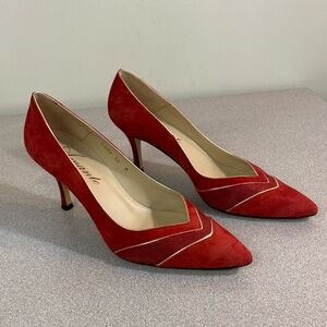 Amante - Red Suede high heels. Size 10